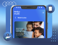 smartphone apresentando aplicativo kedu multi